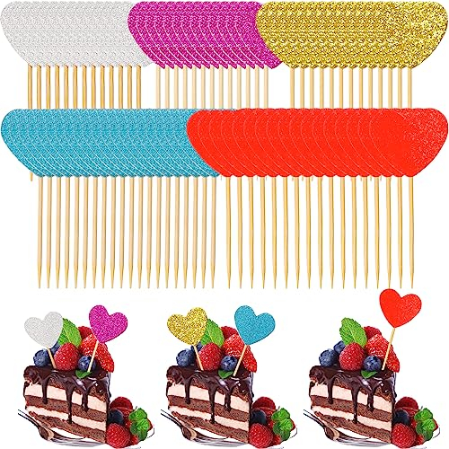 100PCS Cake Toppers Star Shape Cupcake Toppers Multi-Coloured Toothpick Flags Buffet Labels Cake Toppers Markers for Party Wedding and Dinner Decorations Supplies