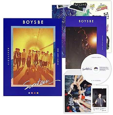 SEVENTEEN - 2th Mini Album [BOYS BE] (Re-release) (SEEK Ver.) Photobook + CD + Map Poster + Sticker + Postcard + Photocard + 2 Pin Button Badges + 4 Extra Photocards