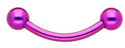 OTHER Piercing Augenbrauen Banane Titan Curved Barbell Piercing Lippenpiercing Augenbrauenpiercing Damen Herren Labret Septum Ring Helix Rook Ohr Schmuck Piercings Lila 1,2x6x3 mm