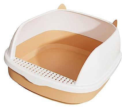 Sharplace Bacs à litière pour Chat Chats d'intérieur Bac à litière pour Animaux de Compagnie Anti-éclaboussures Chaton Pot Casserole Chat Pot Toilettes Chat, Rose S