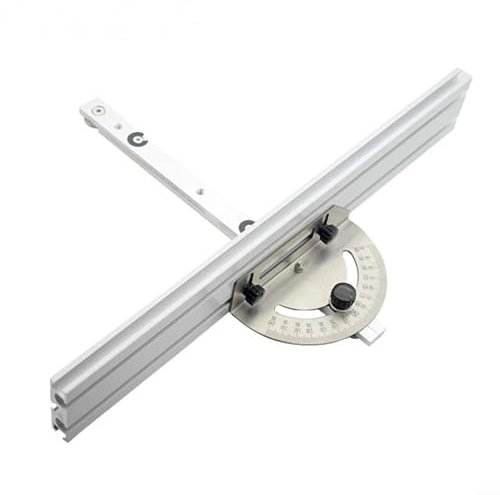 Règle d'angle de scie à table, jauge d'onglet d'angle de scie à table, jauge à onglet réglable pour le travail du bois, jauge à onglet avec butée de piste, C