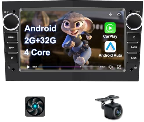 Kovanda 7 Android Autoradio mit GPS Für Opel Astra H Corsa D Corsa C Vectra Zafira Meriva Bluetooth WiFi CarPlay Android Auto Lenkradsteuerung DSP NAVI 4-Kern 2+32GB (Schwarz)
