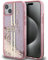 Guess GUHCP15MLFCSEGP Hülle für iPhone 15 Plus / 14 Plus 6.7 Rosa hardcase Liquid Glitter Gold Stripes