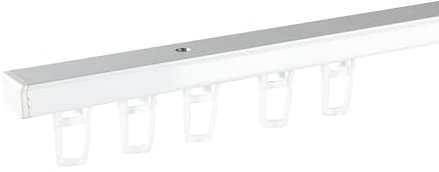 SN DECO - Objektschiene RS Set 1 läufig weiß 250cm (2x125) vorgebohrt, Innenlauf, Vorhangschiene