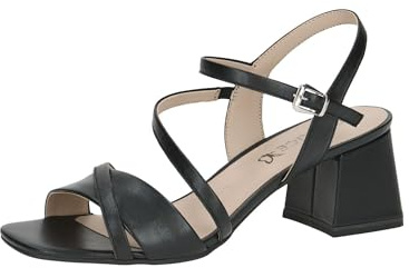 CAPRICE Damen Sandalen mit Absatz aus Leder Festlich, Schwarz (Black Nappa), 41 EU