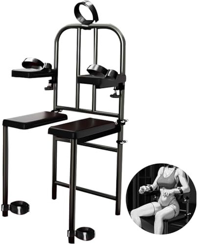 Bondage Möbel, Sexstuhl, Sexbank, BDSM Stuhl, Verstellbare Fesseln Inklusive, Ultimativ Vollständig Verstellbarer Gehorsamkeitsstuhl, Neuartiges BDSM Sexspielzeug für Erwachsenenspiele