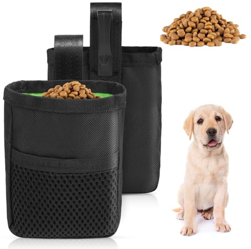 Aomig Leckerlibeutel für Hunde Hundeleckerli Tasche Bauchtasche Hundetraining Bauchtasche Hund Gassitasche Futterbeutel Hunde Apportierbeutel Hunderassen Leckerlitasche Gassigehen Hundetraining (Grau)
