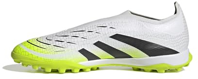 adidas Unisex Predator League Laceless Turf Football Boots, Cloud White/Core Black/Lucid Lemon, 44 2/3 EU
