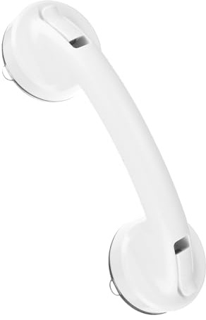 sourcing map Grab Bars for Bathtubs and Showers, 8.3 Mirror Glass Door and Window Handles Powerful Shower Suction Cup Anti-Slip Safety Bars for Senior Shower Chairs White