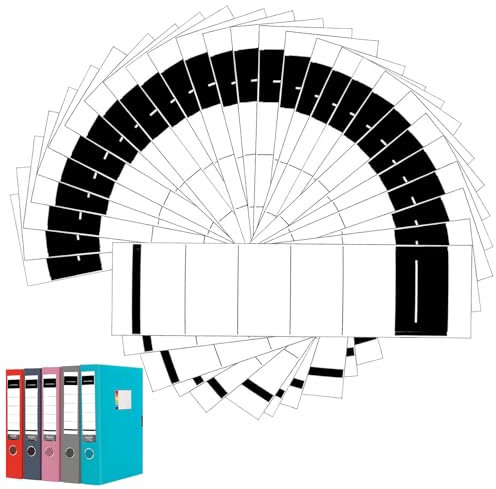 SPOKKI 60 Stück Ordner Etiketten Selbstklebend 19x6 cm Ordner Rückenschilder Selbstklebend Weiß Ordner Rückenschilder Selbstklebend Ordneretiketten Schmal Ordnerrücken Aufkleber für 5cm Schmale Ordner