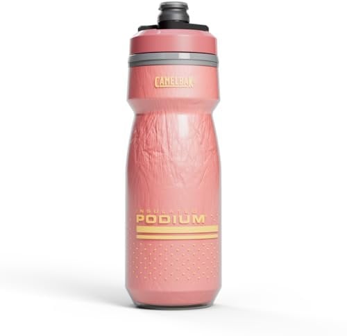 CamelBak Podium Chill Insulated 21oz Bike Water Bottle - Easy Squeeze Bottle - Fits Most Bike Cages, Coral Sunset