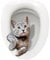 Pleayietoopiatiey Autocollant pour abattant de WC Motif chat pour abattant de toilettes Taille L 30 x 35 cm