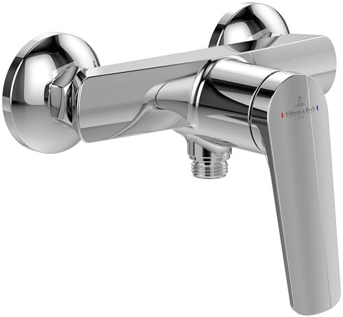 Villeroy & Boch Oasis Duscharmatur - Einhebel-Duscharmatur mit Rückflussschutz und Keramikkartusche - Mischbatterie Dusche für Aufputz Montage - Wassersparend mit AirPlus - Chrom