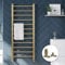 Brushed Brass Bathroom Straight Heated Towel Rail Radiator 500 x 1600 & Straight Thermostatic Valves