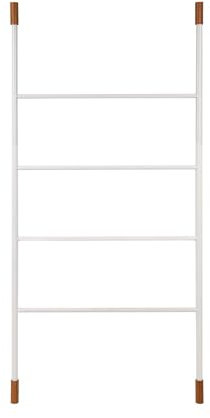 Versa Escalera Toallero bambú y Metal, Medidas (Al x L x An) 150 x 2,2 x 70 cm, Color Blanco