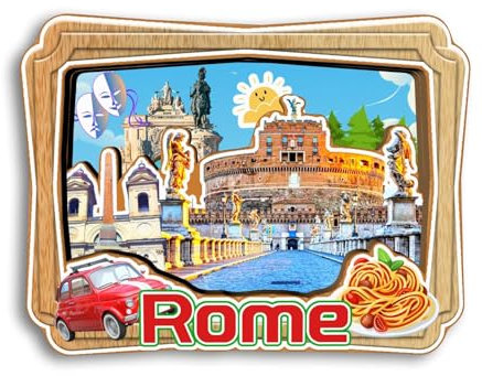 Quwsne Refrigerator Magnet Rome Italy Fridge Magnet City Travel Souvenirs Tourist Gifts 3D Classic Landmarks Handmade Crafts Home Decoration -3616