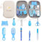 Pensik- Trousse de Soin Bébé Garçon complète - Kit Naissance Puériculture - 12 Accessoires Essentiels dont thermomètre de bain, thermomètre digital - Voyages et Maison- Idéal pour un cadeau (BLEU)