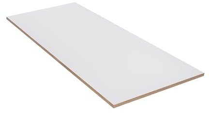 WRK21 Tischplatte 140 x 80 cm Weiss/Eiche Natur - 18 mm melaminbeschichtete Arbeitsplatte, ABS-Kante, pflegeleicht - für Schreibtische, Home-Office & DIY