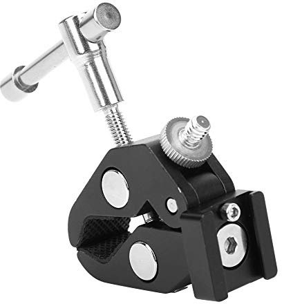 Aluminium Alloy Camera Clamp with Hot Shoe Mount for DSLR Monitor, Adjustable Clamps for Camera Mounts