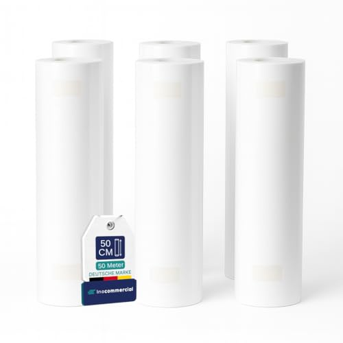 Inoverse Ärztekrepp 50 cm x 50 m 6 Rollen, Einweg-Ärzterollen | Perforiert, weich und saugfähig, Liegenpapier, Liegenabdeckung aus Papier, für Praxis sowie Massage-Kosmetik-Wellnessstudios