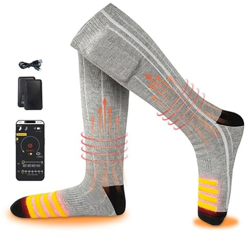 Heated Socks,Rechargeable Heated Socks,Unisex,5000mah Heating Socks,3 Heating Settings,Mobile Phone App Adjustment,Suitable For Skiing,Mountain Climbing,Winter Camping And Outdoor Hiking