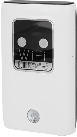 Cuifati 4G LTE Mobile Hotspot, 300 Mbit/s Mobiler WLAN-Router mit SIM-Kartensteckplatz, 6000 MAh Wiederaufladbare Powerbank, Tragbares Hotspot-Gerät, Reiserouter für Europa
