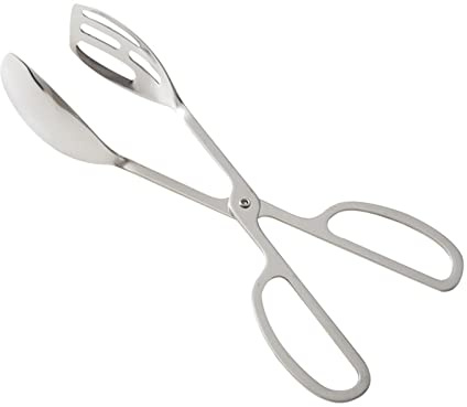 Stainless Steel Salad Tongs, 25.5cm Food Serving Tongs Salad Servers Barbecue Clip for Home, Kitchen, Party(Sliver)