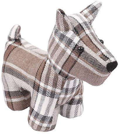 CKB LTD Fabric Door Stopper – Heavy 1.5kg Weighted Interior Decorative Door Stop - Non-Scratch Floor Door Holder for Home, Office Carpet & Hard Floors (Tartan Dog)