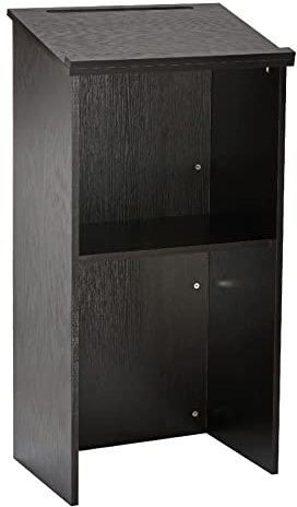 AdirOffice Stehpult, Stehpult, Rednerpult mit verstellbarer Ablage und Stift-/Bleistiftablage, Schwarz