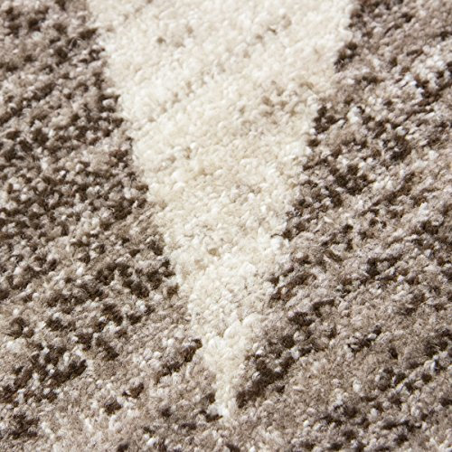 Kurzflor Teppich Wohnzimmer Stern Muster Meliert Rot Schwarz Beige Grau, Farbe:Beige, Maße:120x170 cm