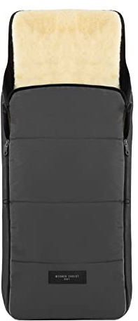 WERNER CHRIST BABY, Kinderwagen-Fußsack CORTINA – Thermo Winterfußsack (Kinder ab 6 - bis 36 Monate), mit herausnehmbarer Lammfelleinlage, medizinisches Fell, in Stone (grau)
