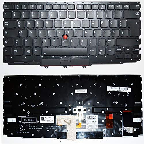 Bucom Tastatur für IBM Lenovo Thinkpad Yoga X1 2018 Keyboard QWERTZ Deutsch mit Beleuchtung