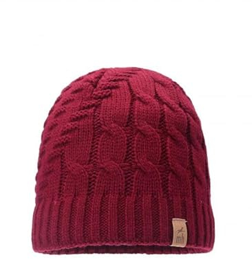 mh michael heinen Damen Strickmütze, Beanie, Fleece Fütterung, wasserabweisend, dehnbar Burgundy OS