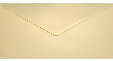 Netuno 100 Umschläge Perlmutt-Vanille DIN lang 110x 220 mm 120g Aster Metallic Gold Ivory lange Perlmutt-Umschläge DL elegant metallisch-glänzend Briefhüllen Einladungsumschläge schick DL