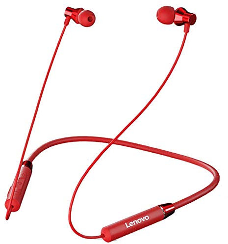 Lenovo HE05 - Cuffie Bluetooth con archetto da collo, colore: Rosso