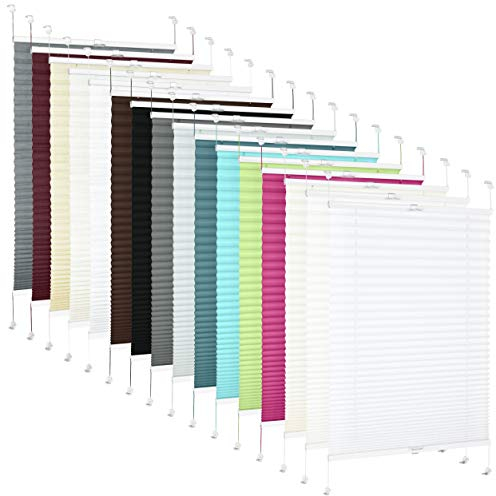 TEXMAXX Plissee Klemmfix in Weiss - Breite x Länge 160 x 160 cm - Plisseerollo ohne Bohren inkl. Zubehör - Sonnenschutz Jalousie für Fenster & Tür (PR160X160-P01)