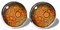 Paisley Gold-Orange Ohrstecker ABOUKI Damen Mädchen Kind Kinder Edelstahl Ohrschmuck Motiv Paisleymuster handgefertigte Ohrringe silber-farben