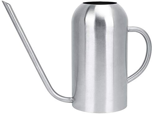 Verrückter 1,5 l Edelstahl-Gießkanne, Lange Ausgieß-Gießkanne Gartenbewässerungstopf Bewässerungswerkzeug (Silber)