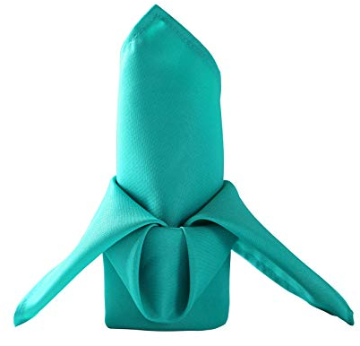 Stoffservietten aus Polyester, 43,2 x 43,2 cm, türkis, mit gesäumten Kanten, für Restaurant/Hochzeit/Hotel, 50 Stück, Türkis