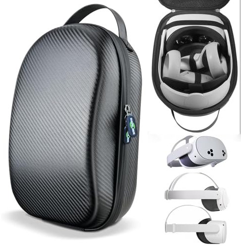 SARLAR Harte Tragetasche für Oculus Quest 2,Elite Strap Edition,Quest, leichter und tragbarer Schutz, Aufbewahrung, VR-Gaming-Headset und Touch-Controller-Zubehör