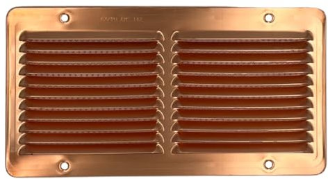 EINSIDE Rejilla de ventilación de cobre con red anti insectos, Rejilla de ventilación paso de aire, 15 x 28 cm