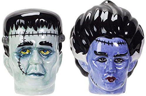 Frankenstein Bust Ceramic Food Salt and Pepper Shakers