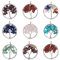 PandaHall - Ciondolo a forma di albero della vita con pietre preziose chakra, con cristallo, Pietra mista naturale e sintetica,