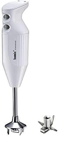 bamix Frullatore a immersione acciaio M160 ONE incl. lama multiuso in acciaio inox, 160 watt, 2 velocità, Made in Switzerland, Bianco