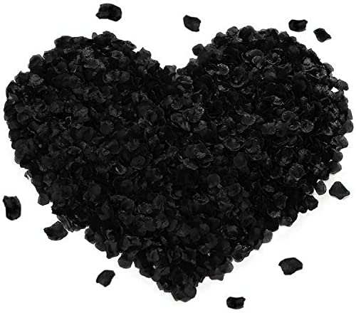 FYSL 1000 Stück Rosenblüten Schwarz Rosenblätter Künstliche Gefälschte Rosenblätter für Hochzeit Party Dekoration und Romantische Atmosphäre