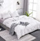 Michorinee Black and White Grid Single Duvet Cover Set Breathable Microfiber Check Plaid White Bedding Set Zipper Closure 2 Pcs (1 Duvet Cover 135x200 cm + 1 Pillowcase 50x75 cm)