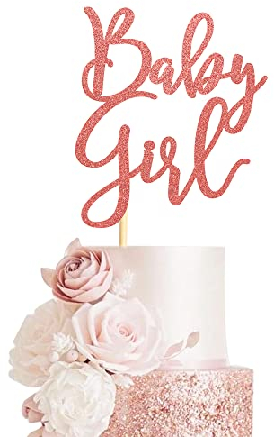 Arthsdite Kuchendekoration für Babyparty oder Neugeborene, Geschlechtsoffenbarung, Party-Dekorationen, rotgoldener Glitzer