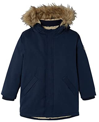 Vertbaudet Jungen Jacke mit Kapuze, Wattierung Recycling-Polyester marine 152