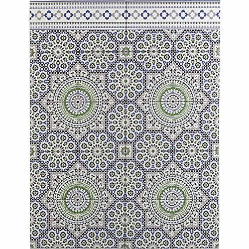 Casa Moro Marokkanische Fliesen Rami 50x25 cm glänzend orientalische Keramik Wandfliesen mit Endlos Muster | Mosaik-Fliesen rechteckig für Bad Küche Flur | FL5060