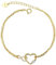 Meissa Bracelet pour femmes en forme de coeur Bracelet double couche en argent 925 plaqué or rose réglable Cadeaux d'anniversaire et de Noël pour femmes Maman Épouse Fille (Or)